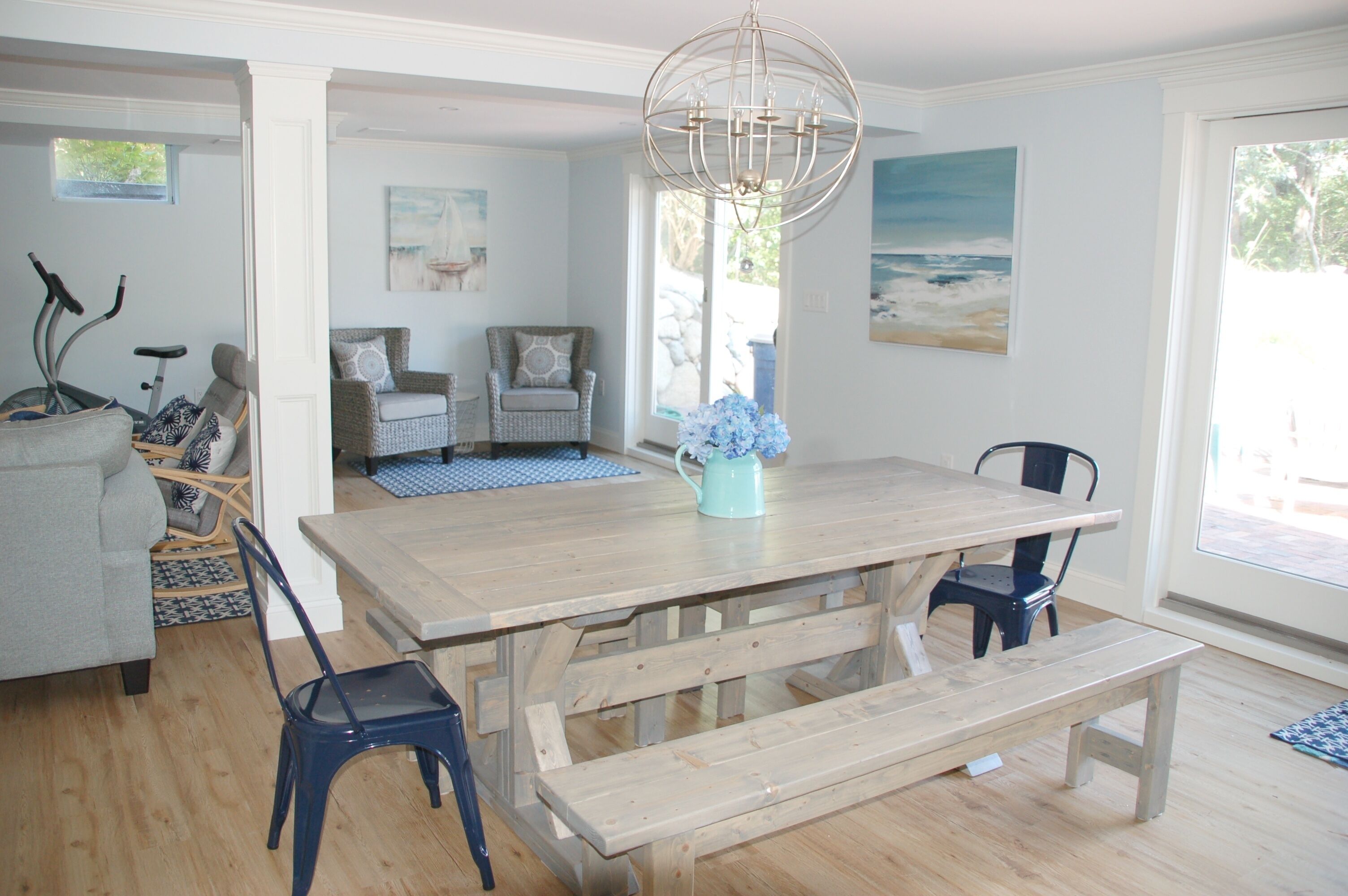 New renovated basement with plenty of room - sliders to brick patio area 