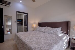 2 bedrooms, in-room safe, iron/ironing board, travel cot