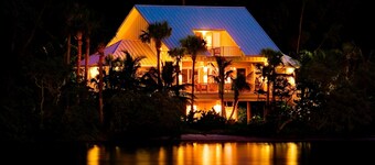 Private Island Retreat with Private Beach, Dock, Palm Trees & Glorious Sunsets