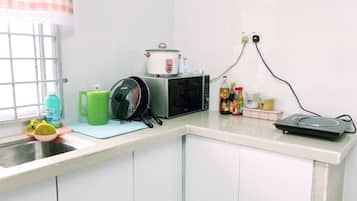 Fridge, microwave, dishwasher, electric kettle
