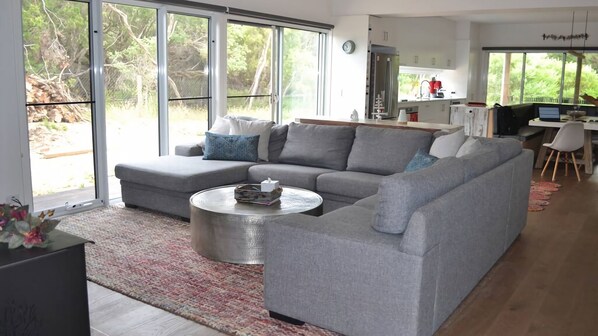 TV, fireplace, stereo