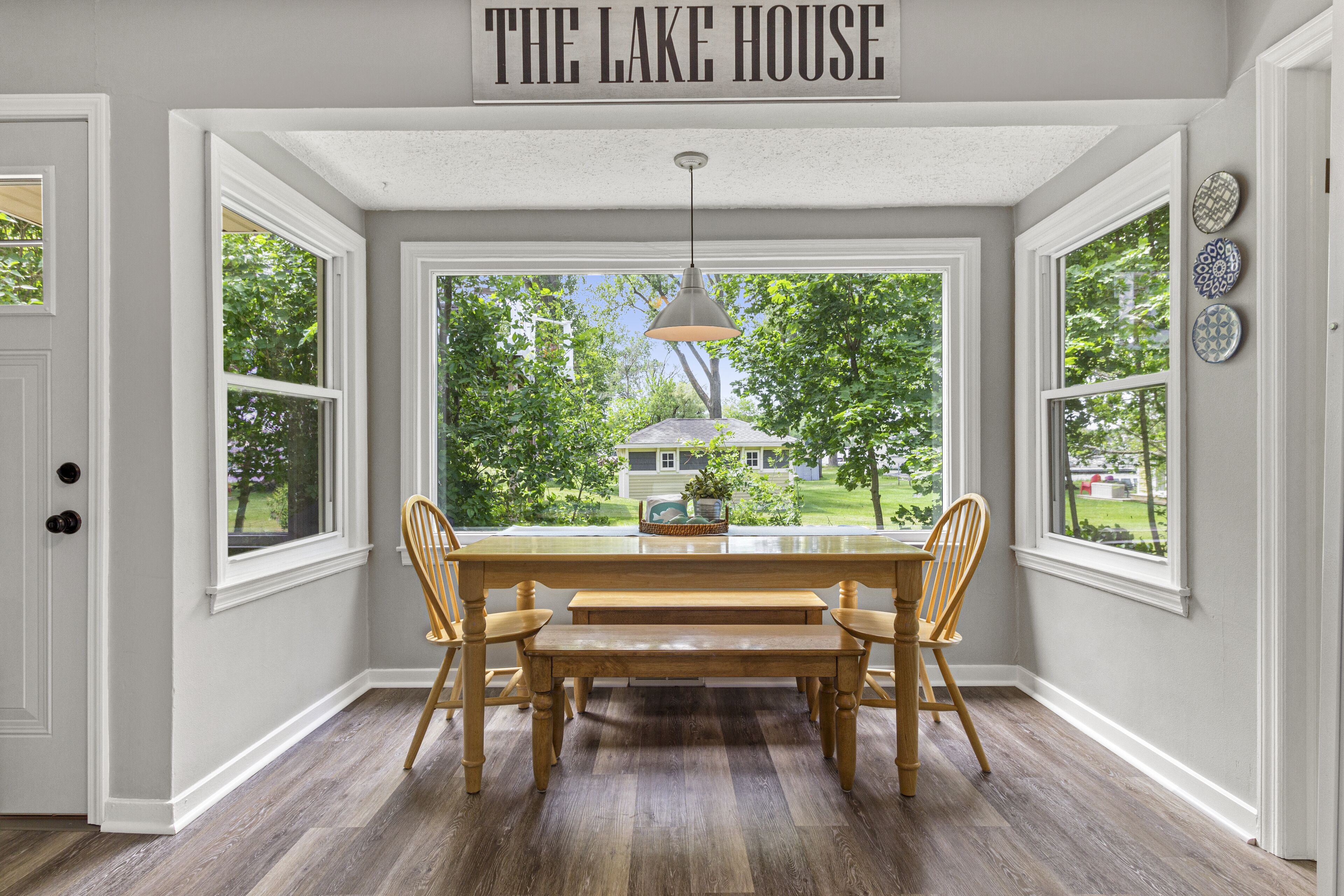 Enjoy the outdoors from the dinette...