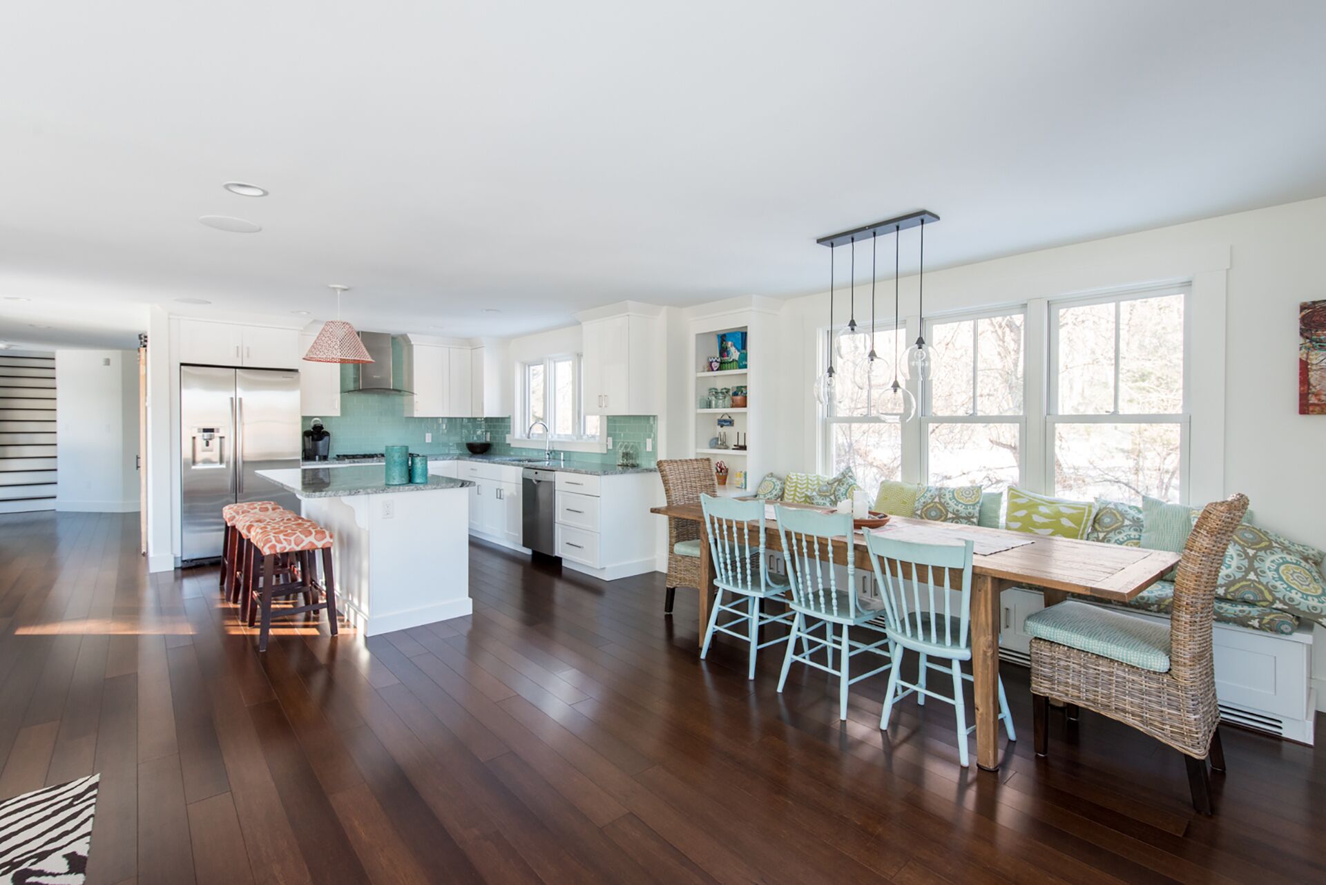 Large dining area sits 10, 12 with additional chairs from porch. 