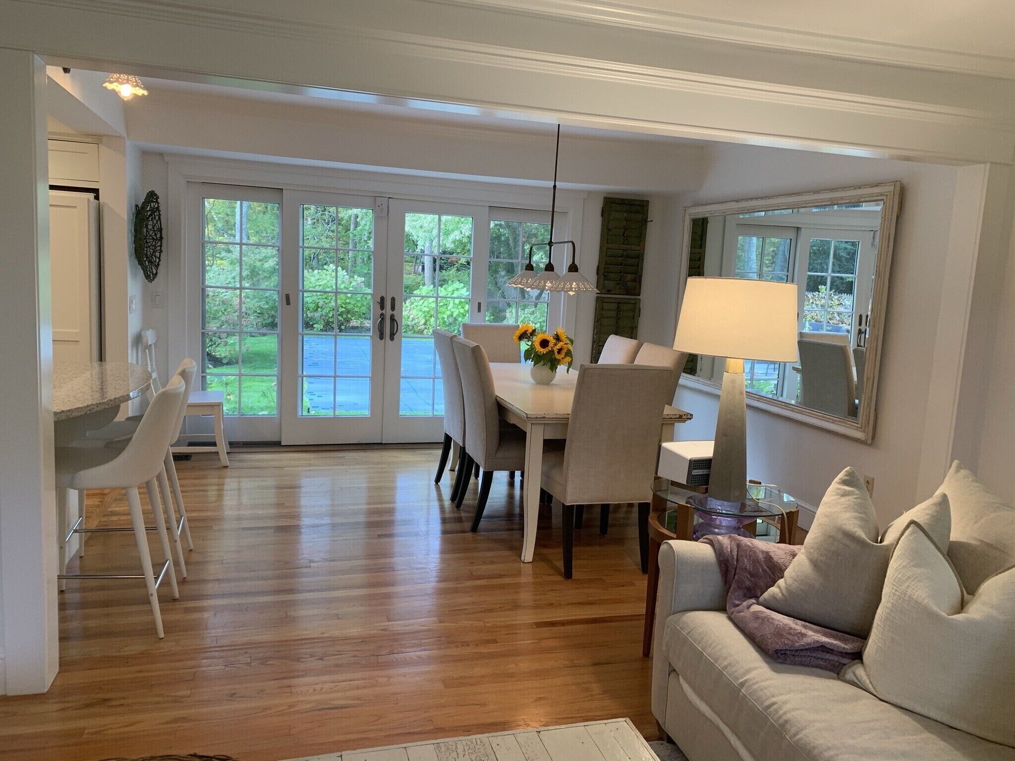 Swim in a sea of hydrangeas on this peaceful, bucolic property.