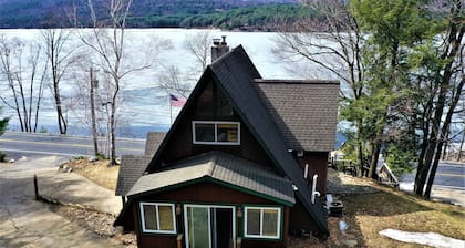 Great Sacandaga Lakefront Home with 100 feet of deep water access