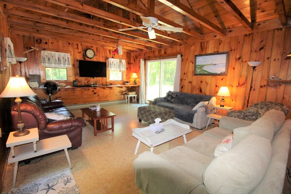 TV, DVD player, stereo