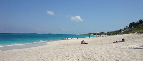 Private beach, sun-loungers, beach towels
