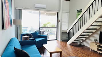 Smart TV, DVD player, books, video library