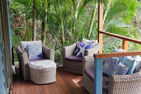 Outdoor deck with ocean views