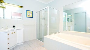 Shower, jetted tub