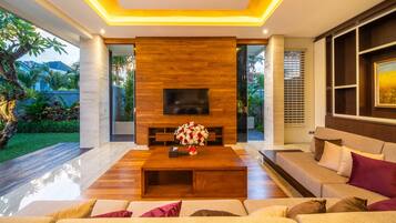 Smart TV, fireplace, printers