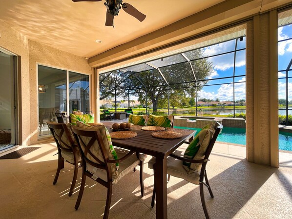 Outdoor dining - Lely Resort Masters Reserve  Naples Home on Private Lake in Gated Community (Naples)