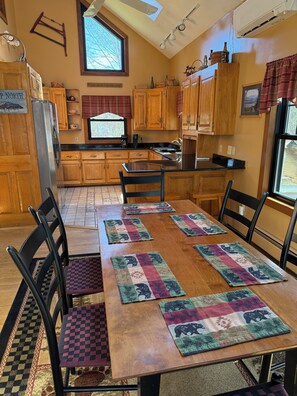 Fridge, microwave, oven, stovetop - Large Lakefront Home on Moosehead Lake with Spectacular Beach and Dock (Beaver Cove)