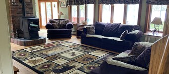 Stora Lakefront Home på Moosehead Lake med spektakulär strand och hamn