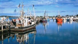 A marina with several boats docked. - Large spacious house with many ocean views. Set in a peaceful quiet location. (Lake Bunga)