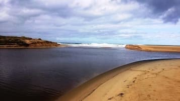 Chaises longues, serviettes de plage