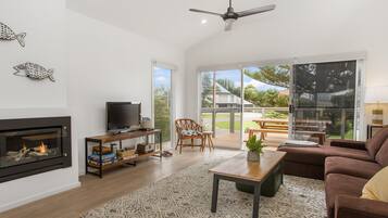 TV, DVD player, ping pong