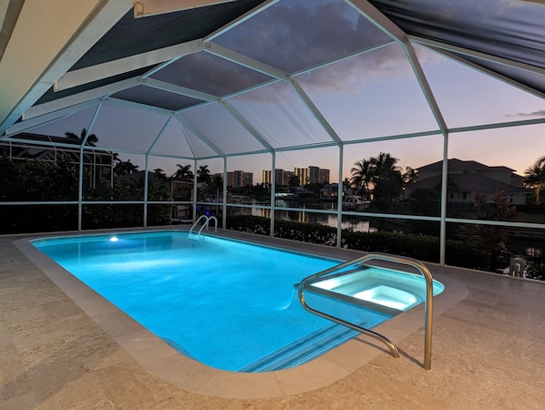 Outdoor pool, a heated pool