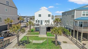 Exterior - Living Beach 4, Pet Friendly, Oceanfront House in Cherry Grove with Hot Tub (North Myrtle Beach)