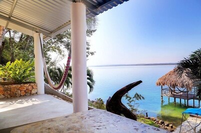 Near Tikal/flores, 4b House With Private Beach On Lake Petén Itzá, Sleeps 8