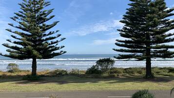 On the beach, beach towels