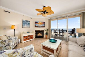 Smart TV, fireplace, DVD player, video library