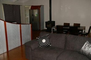 Fireplace, DVD player, stereo