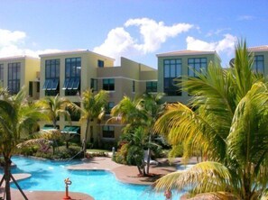 An infinity pool, a heated pool
