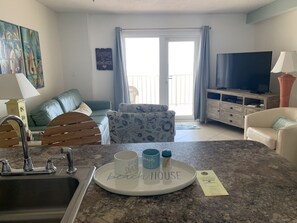 Smart TV, DVD player, books, video library