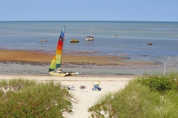 Enjoy beach activities at low or high tide.