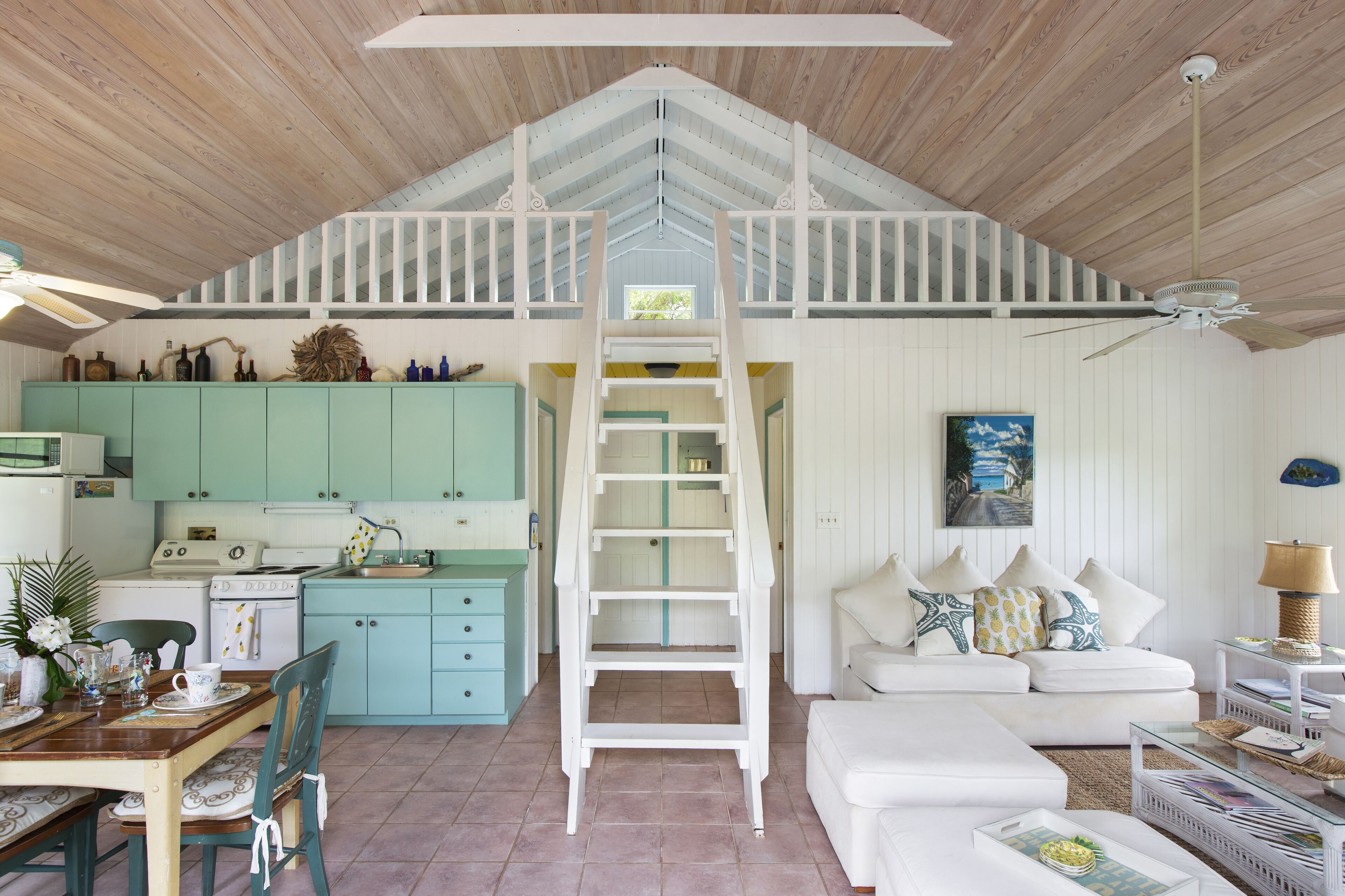 Living Area with View of loft