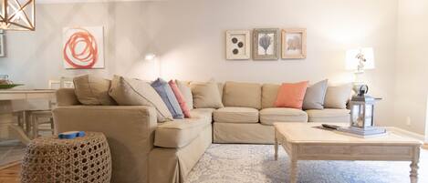 Smart TV, chimenea y libros