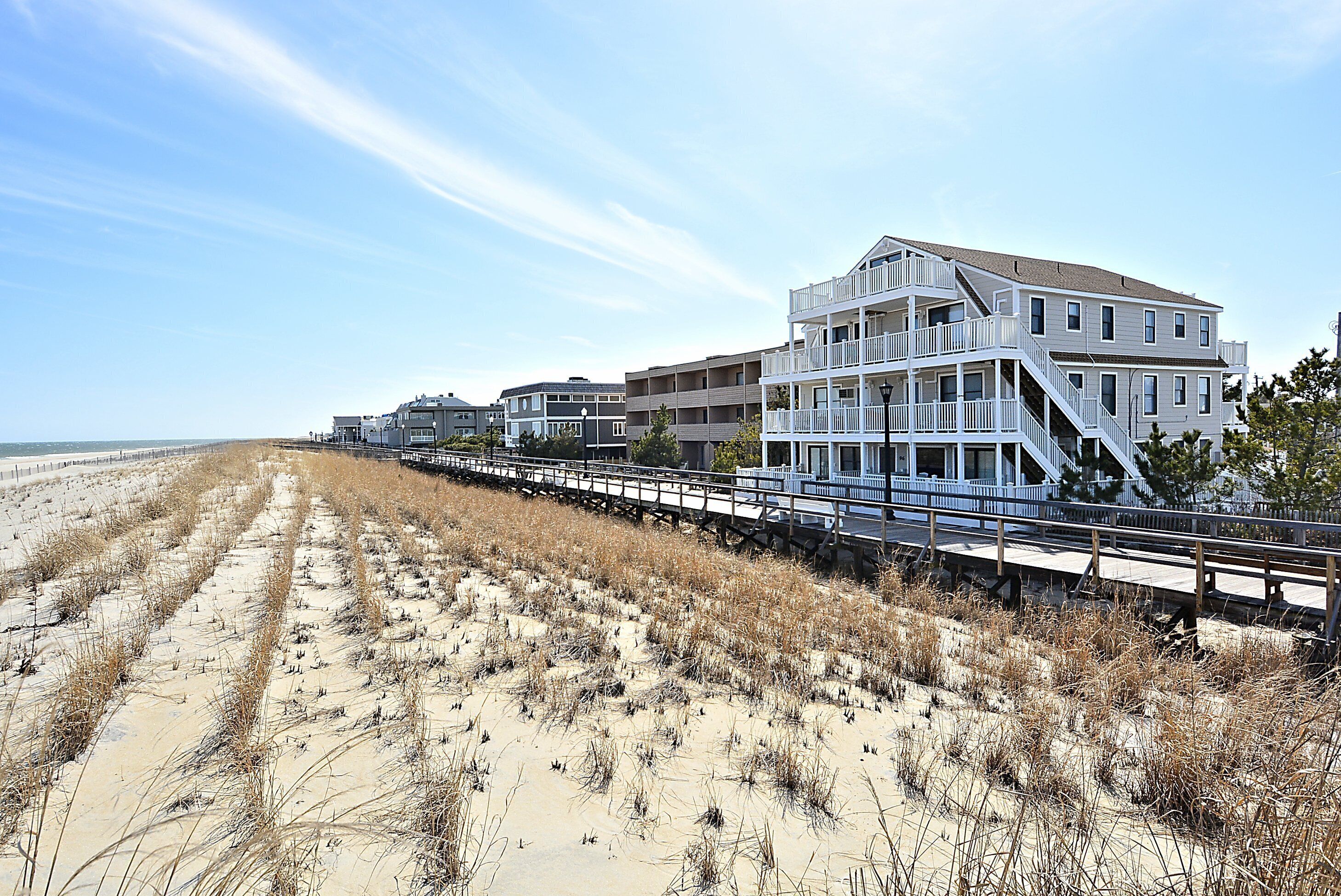 Updated condo on the boardwalk in Bethany Beach with ocean view.