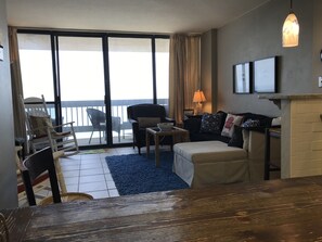 Smart TV, DVD player, books, music library