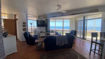TV, DVD player, books, stereo