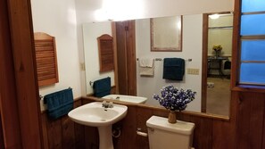 Hair dryer, towels