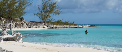 Plage, chaises longues, serviettes de plage