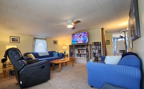 Fernseher, DVD-Player, Bücher, Videothek