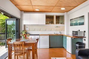 Microwave, stovetop, dishwasher, toaster