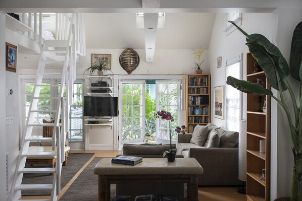 Smart TV, books, stereo