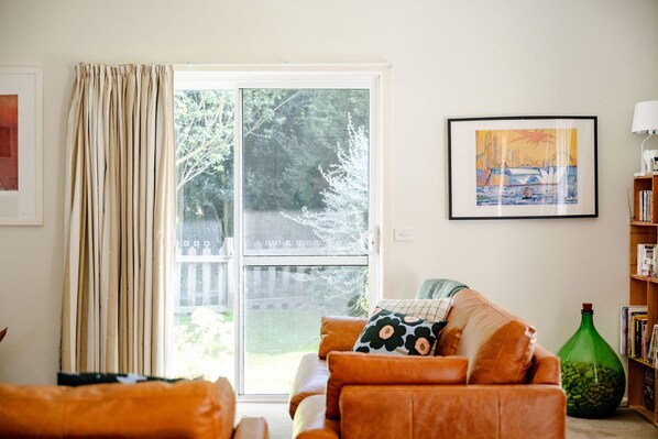 Smart TV, DVD player, books, video library