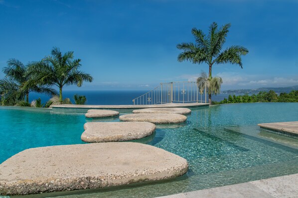Outdoor pool - Silent Waters Villa - 9BR/7BTH estate - ocean and river views - fully staffed (Montego Bay)