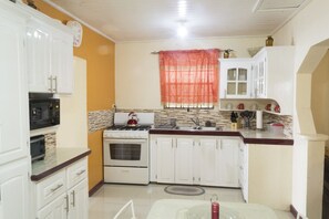 Microwave, oven, coffee/tea maker, toaster