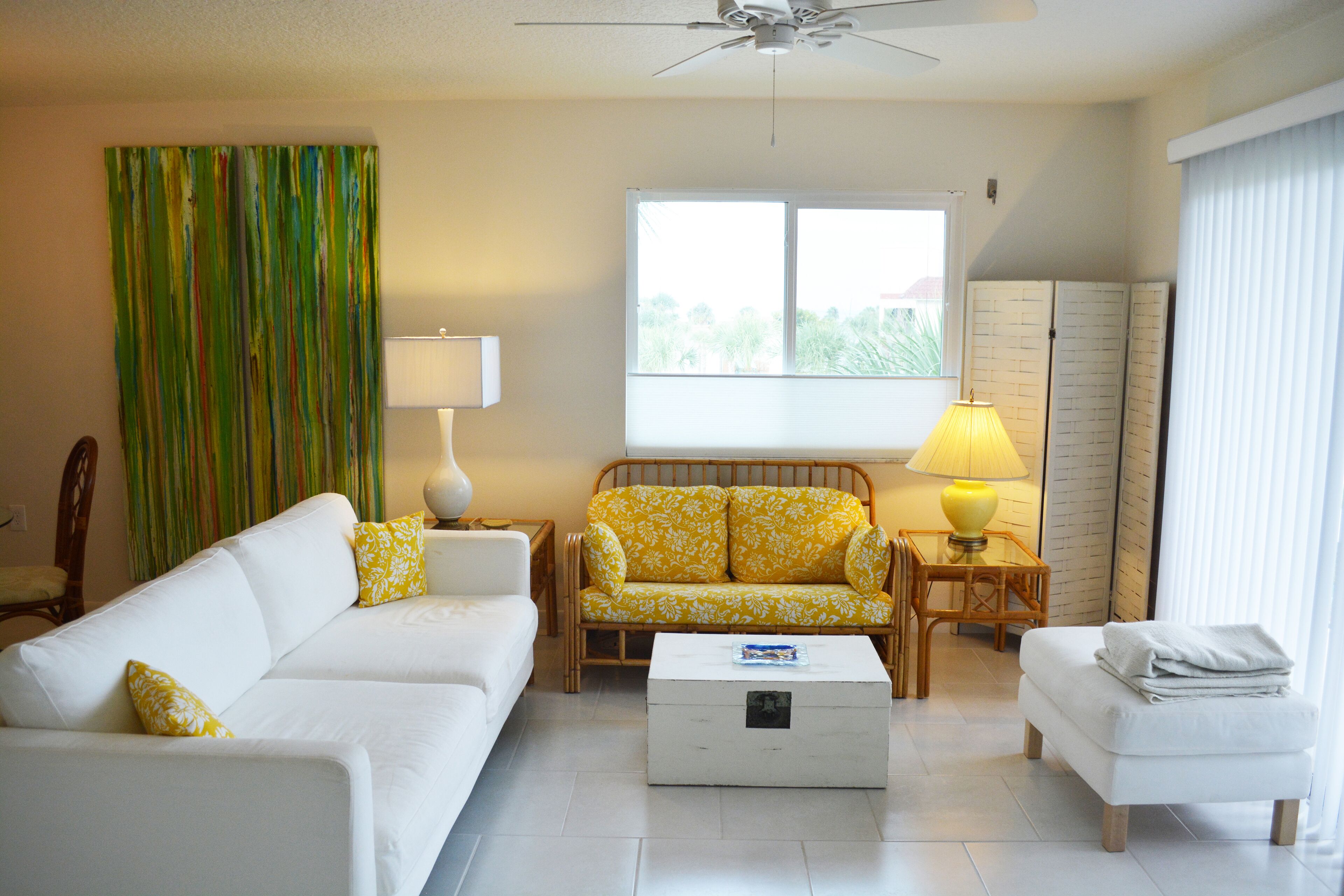 Stylish white canvas Beach Place Ocean Village Club J-36