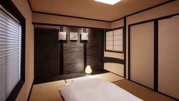 Desk, free WiFi, bed sheets