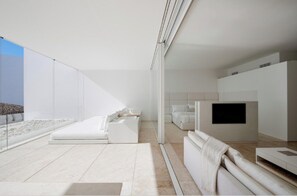 2 bedrooms, desk, blackout curtains, iron/ironing board