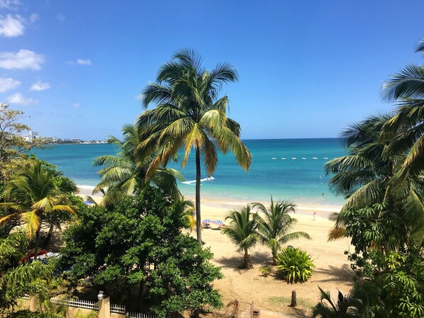 Plage, chaises longues, serviettes de plage