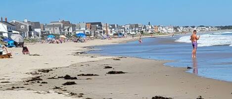 Playa en los alrededores, camastros y toallas de playa