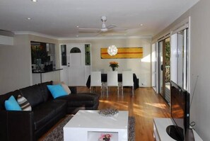 TV, DVD player, stereo