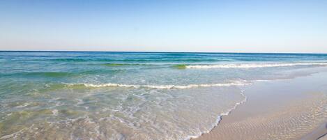 Plage, chaises longues